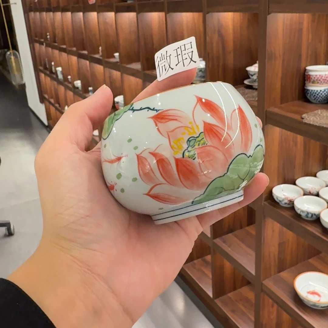 釉下手绘茶具微瑕
