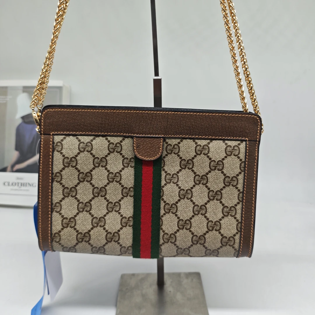 95新 GUCCI/古驰 老花夹子包/F3EE08618003/8003