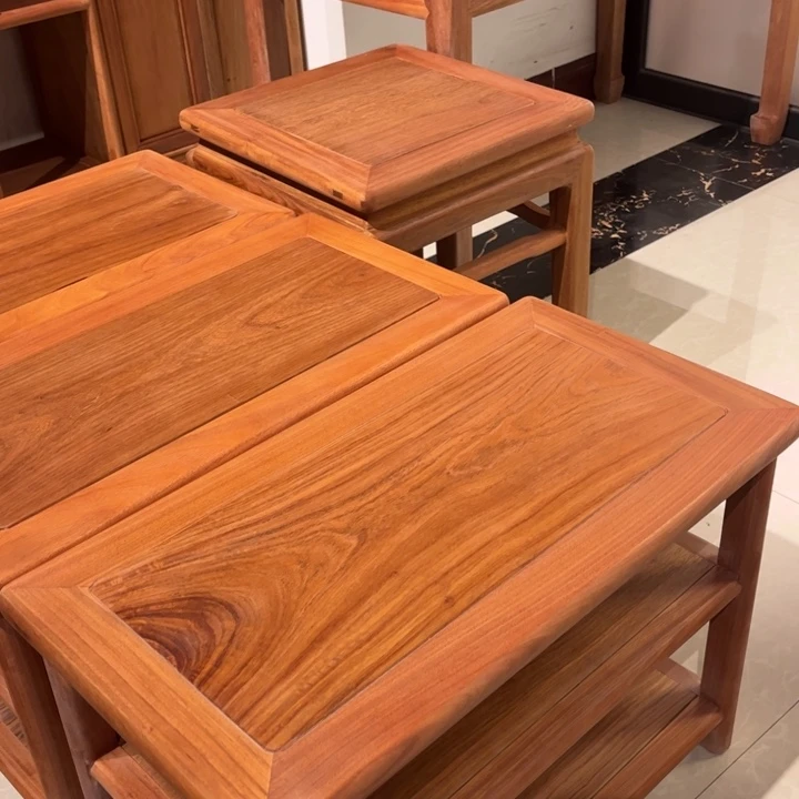 花梨木类成套家具缅花换鞋凳60.32.42