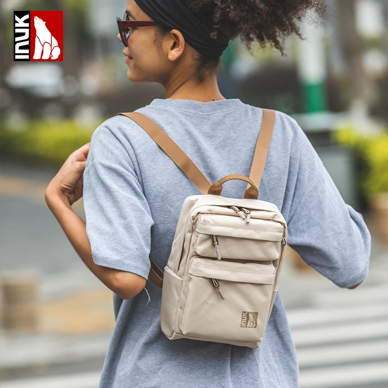 INUK VENUS3印花简约风耐磨双肩小方包女时尚轻便学院日系