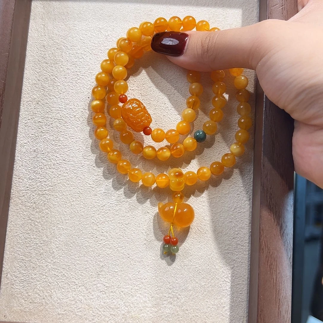 手链蜜蜡未镶嵌7mm蜜蜡手串
