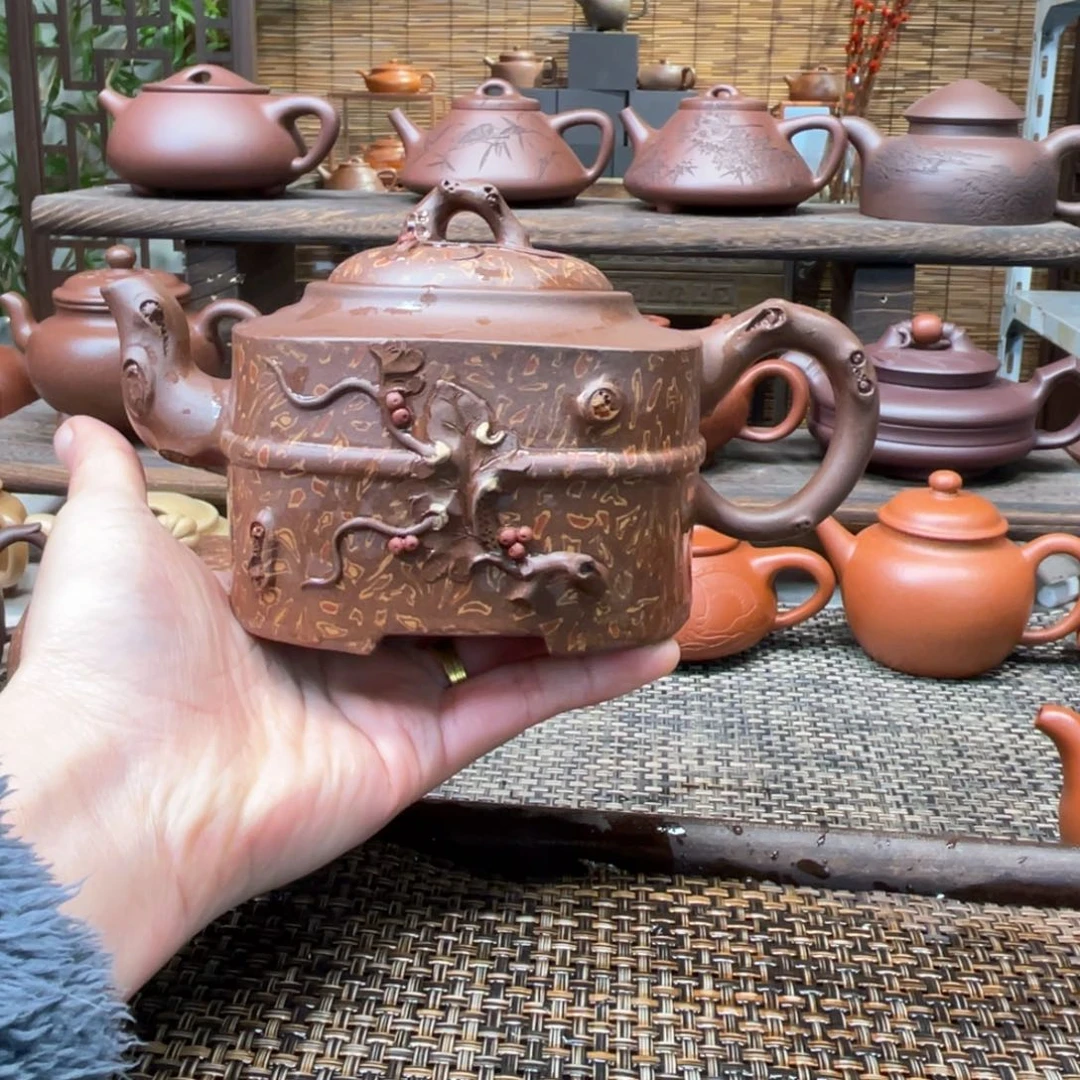 紫砂茶壶宜兴原矿紫砂手工制600