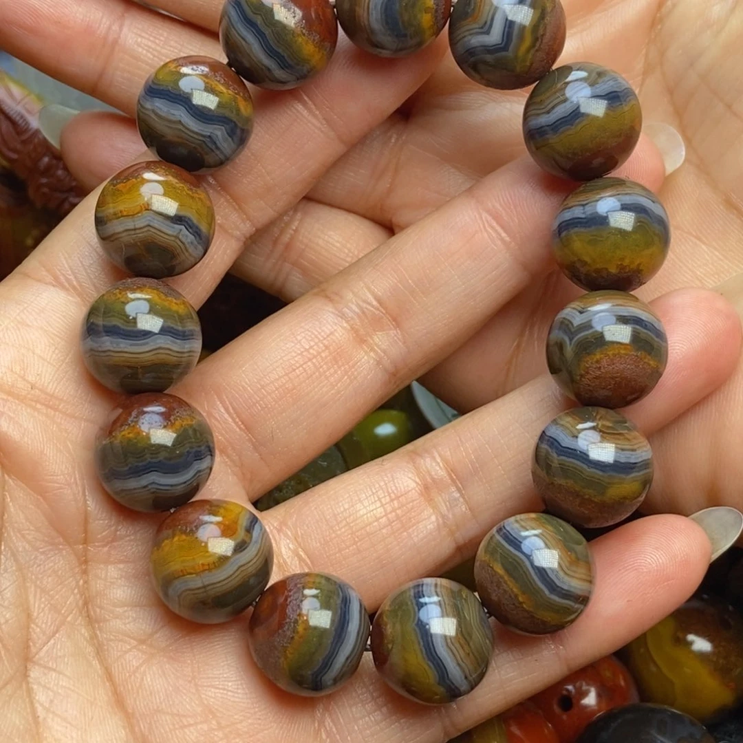 玛瑙/玉髓手链未镶嵌始****）战国红