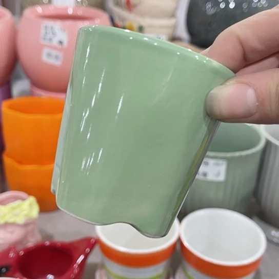 多肉绿植陶瓷花盆9.9包邮，有孔