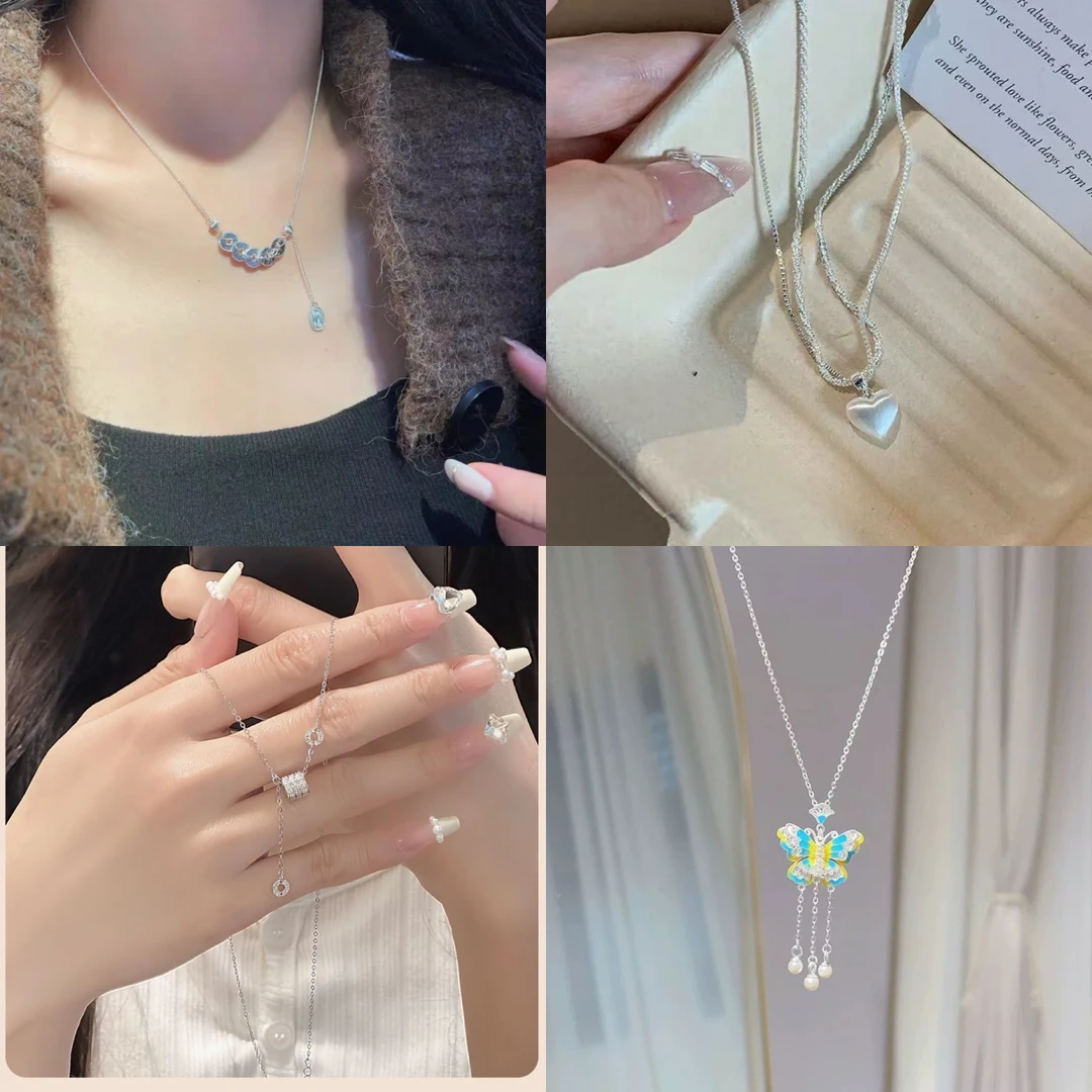 足银银制品气质经典新款百搭女项链锁骨链轻奢礼物简约时尚
