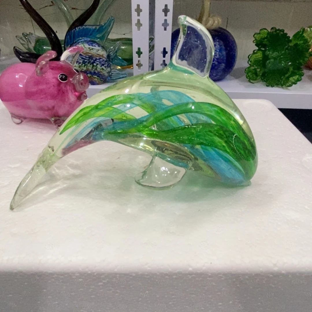 琉璃蓝绿海豚-长20厘米