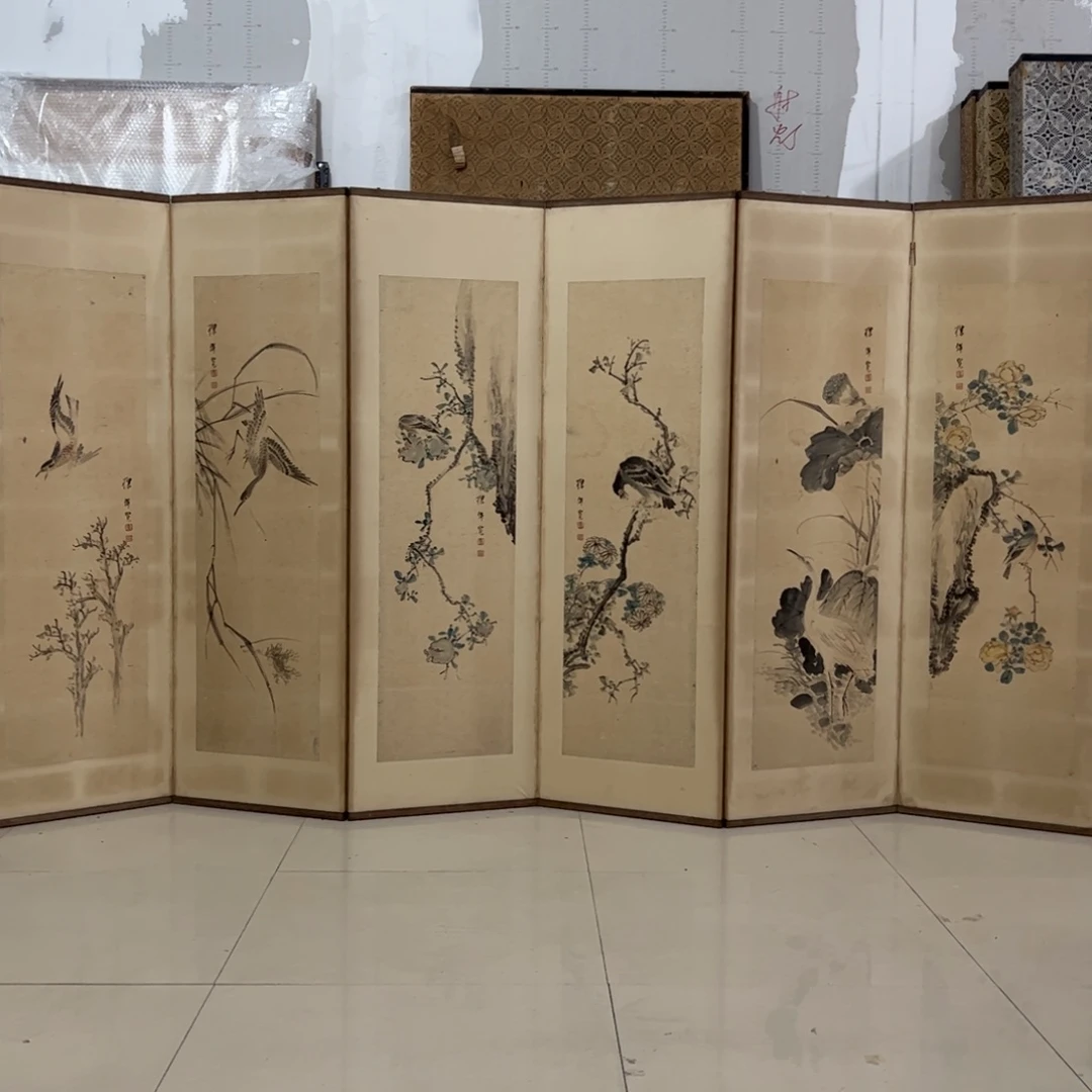绘画屏风框画茶空间设计