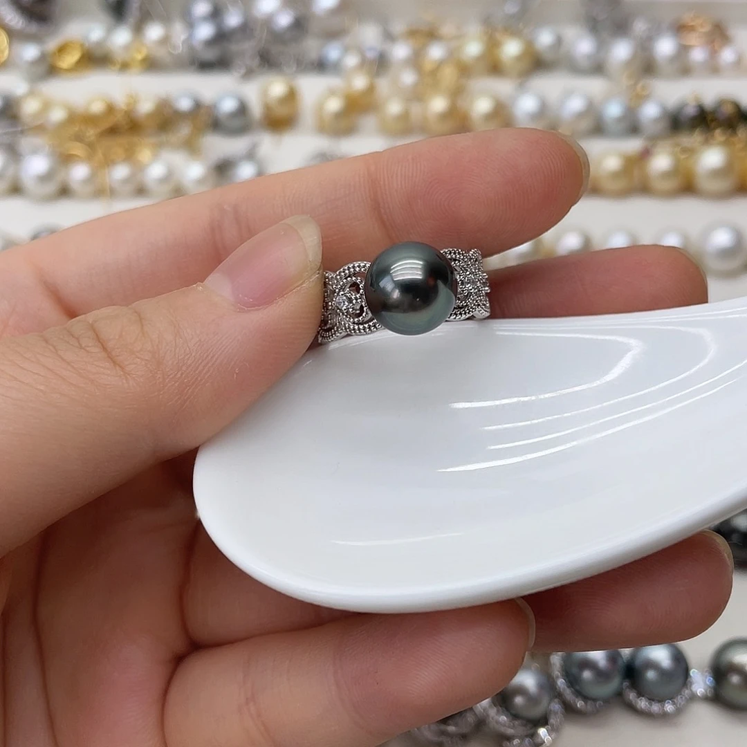 海水珍珠戒指银S925镶嵌