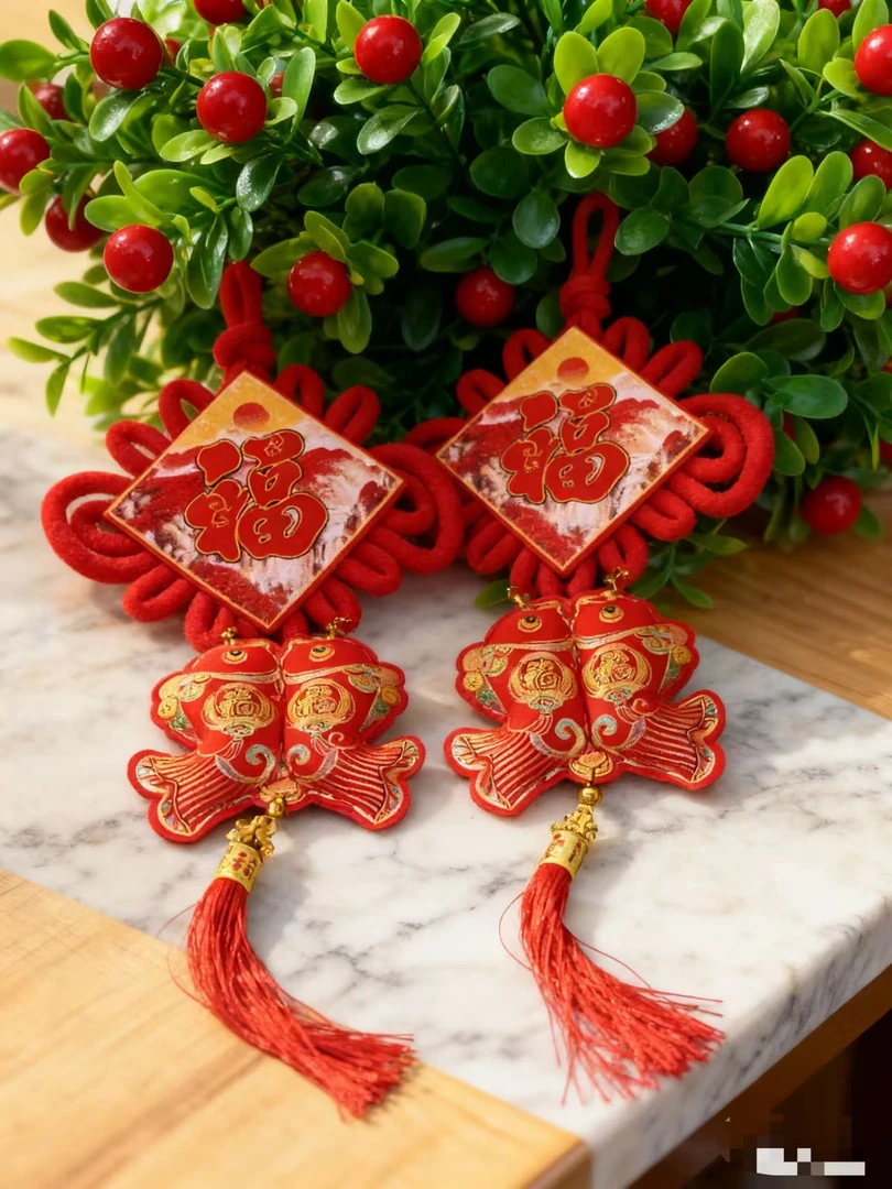 12#双鱼鸿运当头中国结【2个】--大礼包春节喜庆用品装饰品节庆礼盒