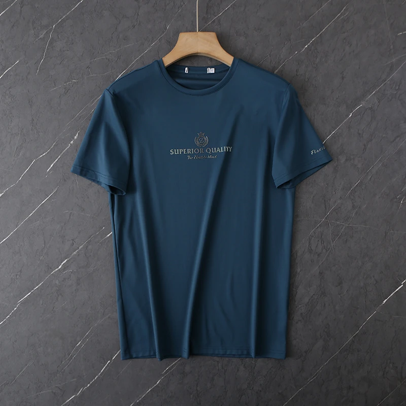 HS197剪标夏季男士圆领短袖T恤男立体印花通勤休闲百搭半袖