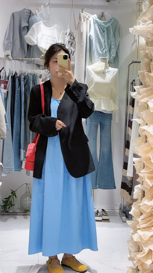 黑色西装外套女高级感小个子宽松廓形休闲韩版气质上衣