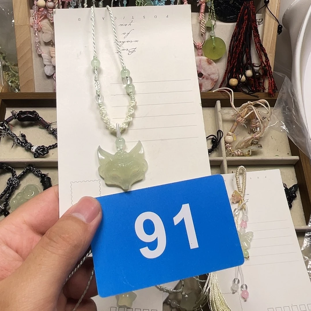 蛇纹石玉合金颈饰