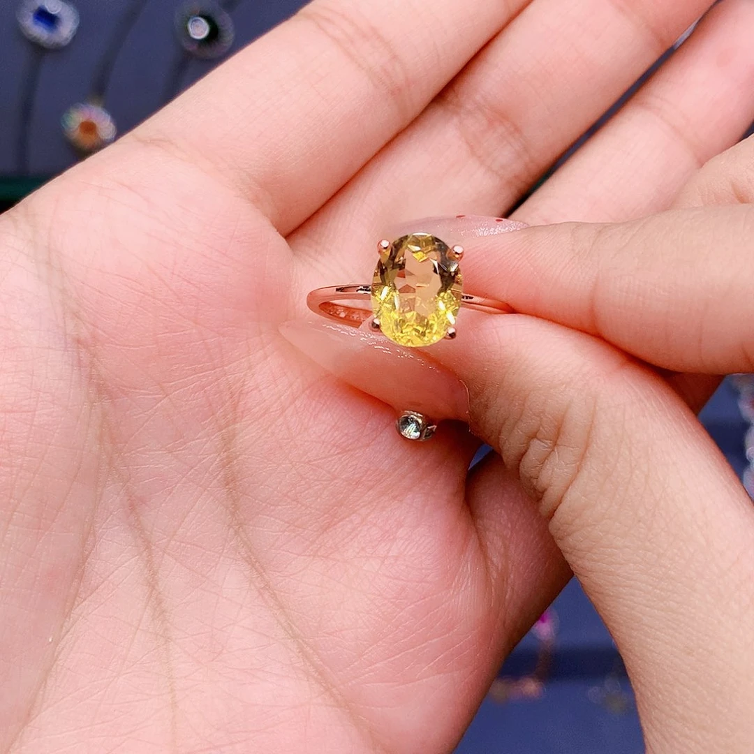 黄晶颈饰银S925镶嵌1111