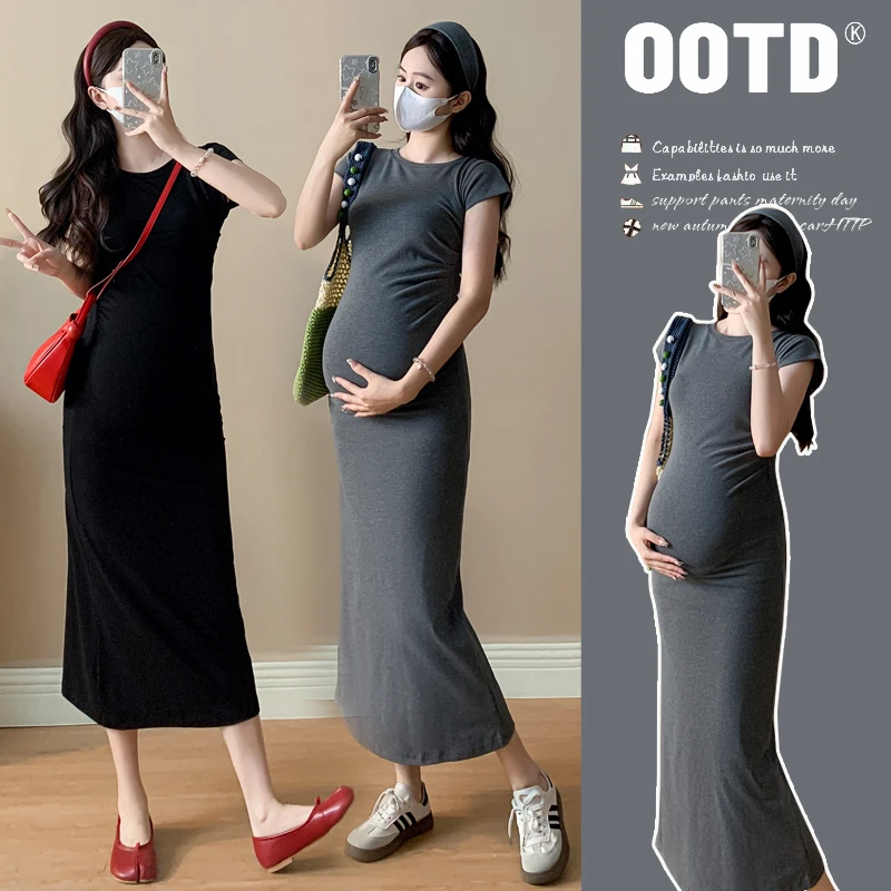 简约通勤孕妇装夏装新款爆款设计感修身显瘦高级感气质孕妇连衣裙