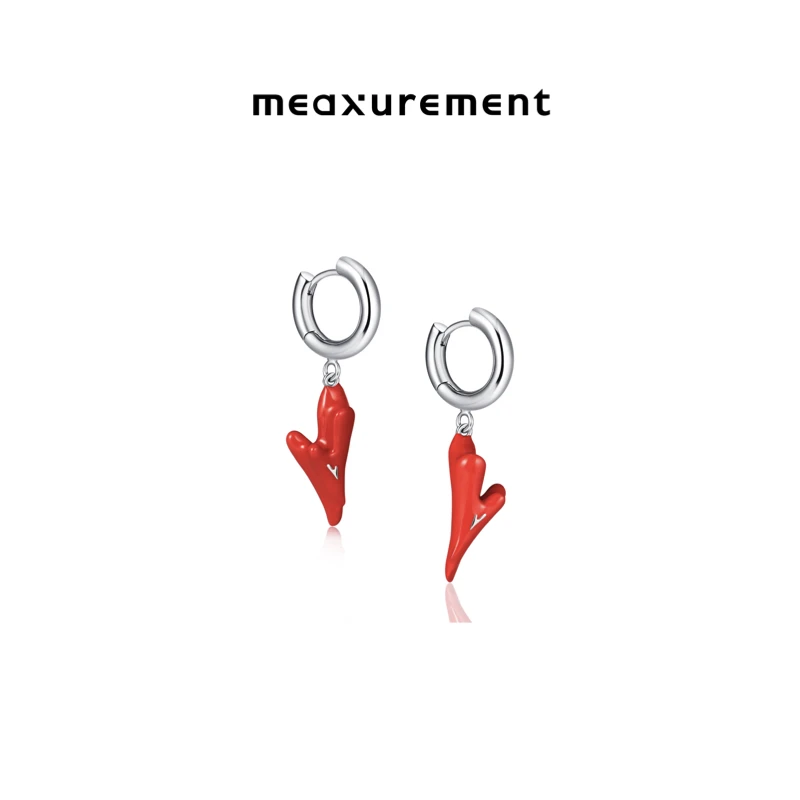 黄铜珐琅耳饰 偷心系列爱心吊坠耳环