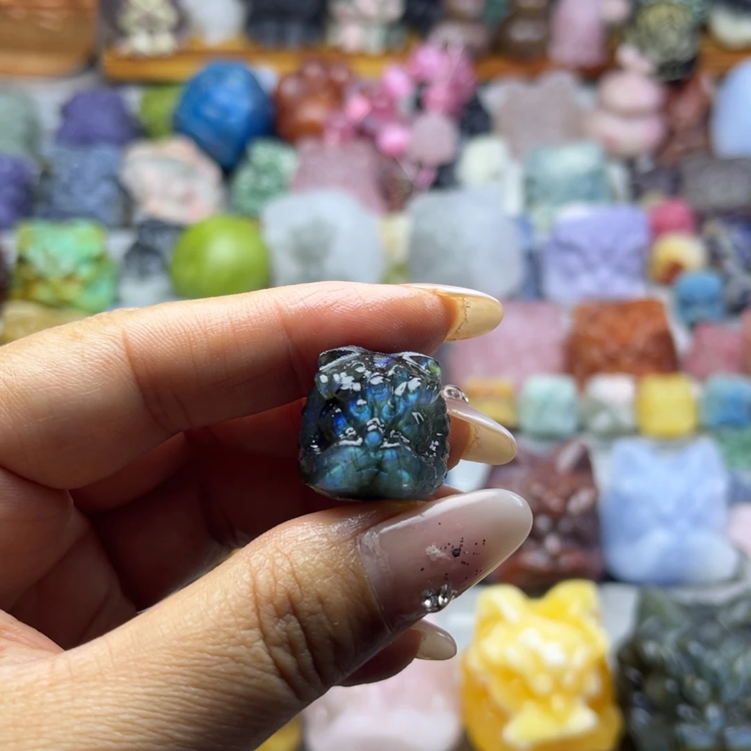 石英石磁石mini醒狮手把件