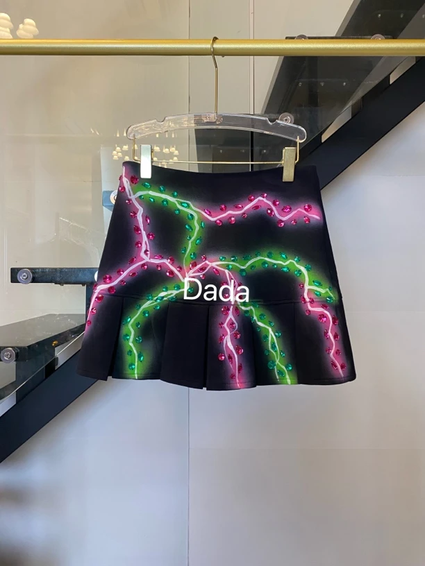 Dada设计款新款重工个性款休闲时尚百搭洋气高腰半裙C11628A