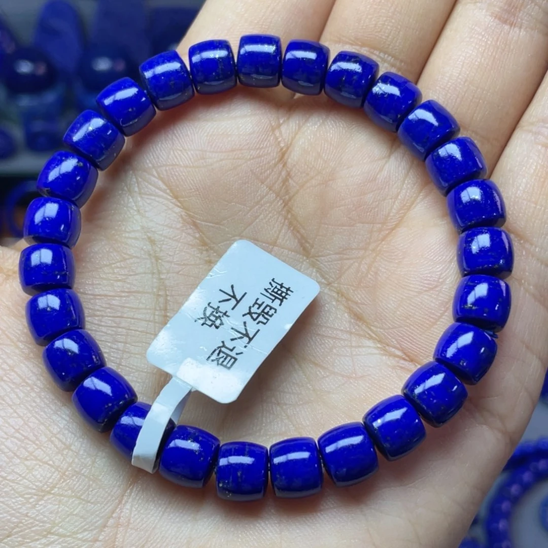 青金石未镶嵌8×6mm直切手串