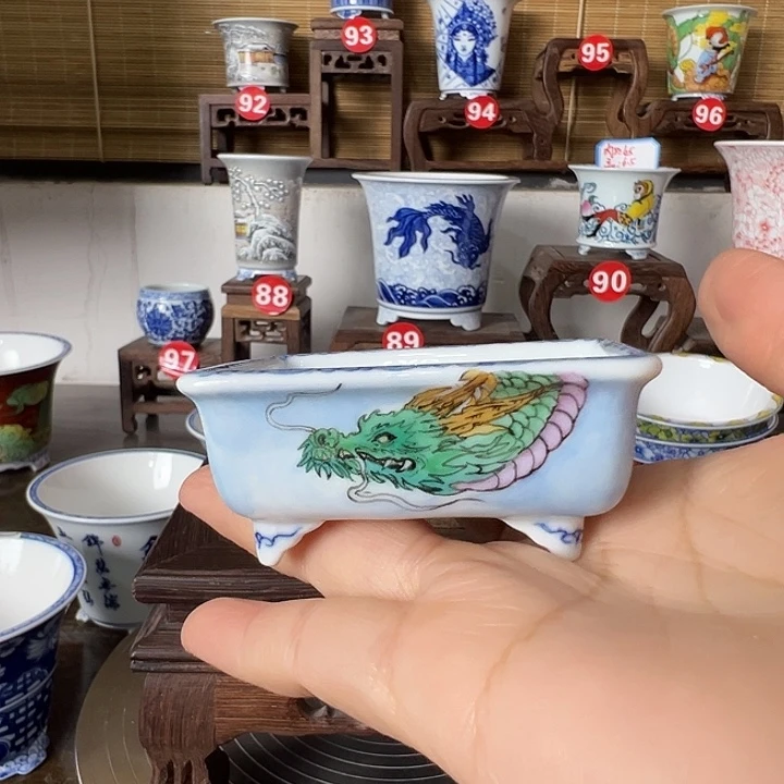 墨奈手绘陶瓷花盆