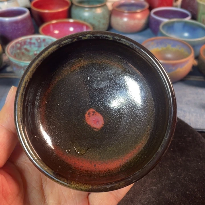 摆件钧瓷煤烧斗笠碗