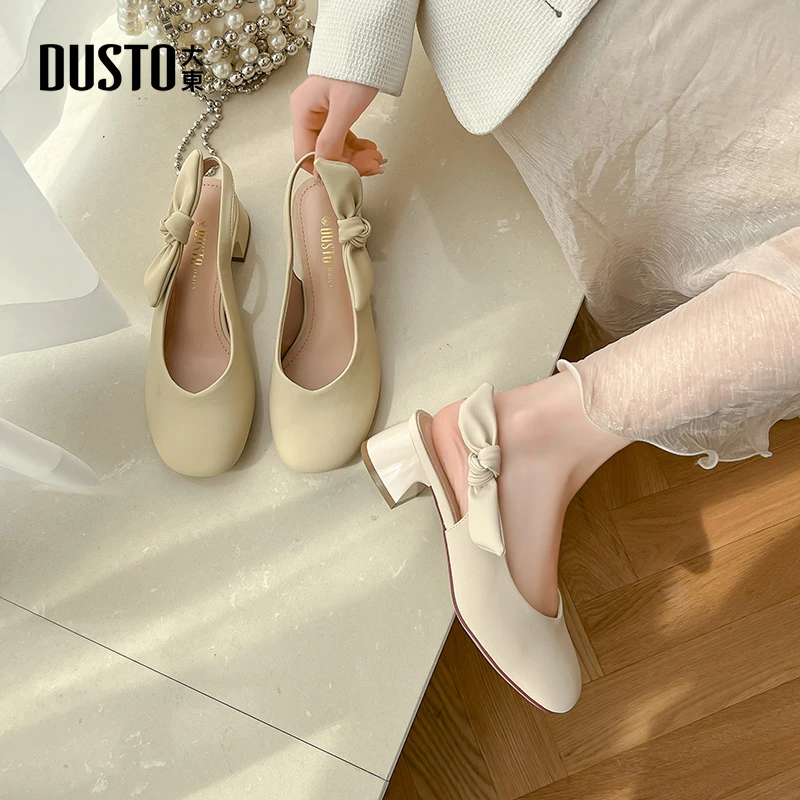大东后空凉鞋女夏季新款女士气质鞋子玛丽珍浅口外穿增高女鞋0030