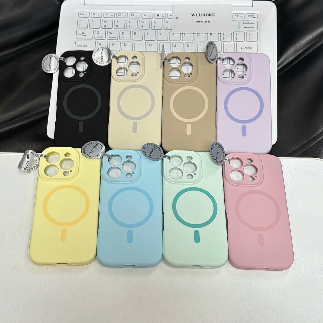大磁圈磁吸精孔液态硅胶一体ai按键适用苹果iPhone16promax手机壳
