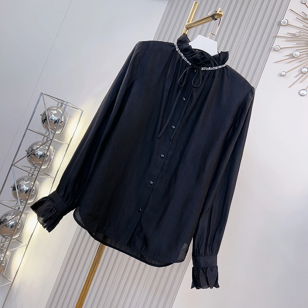 “十六夜颂歌”衬衫 2024新款静奢老钱风时髦上衣