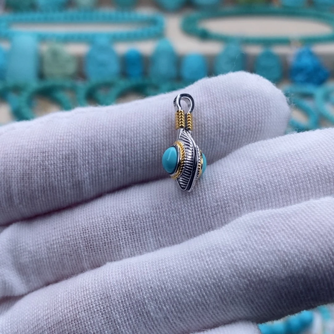 绿松石珠宝奇石银S925镶嵌神**授