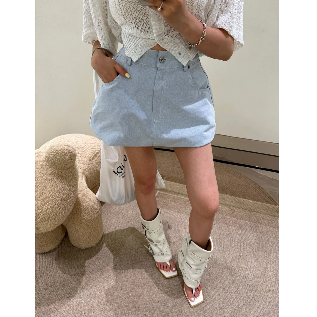 【韩女调性】泡菜订制牛仔云朵裤裙半身裙