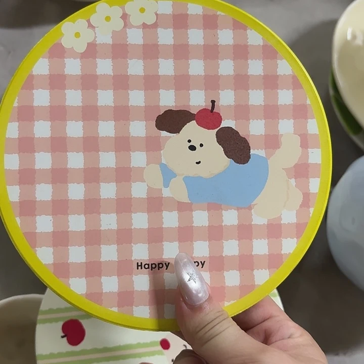 郭***哇搪瓷大隔热垫粉格子