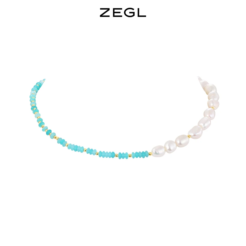 ZEGL 铜合金项链 新款珍珠串珠项链精致百搭锁骨链送母亲礼物