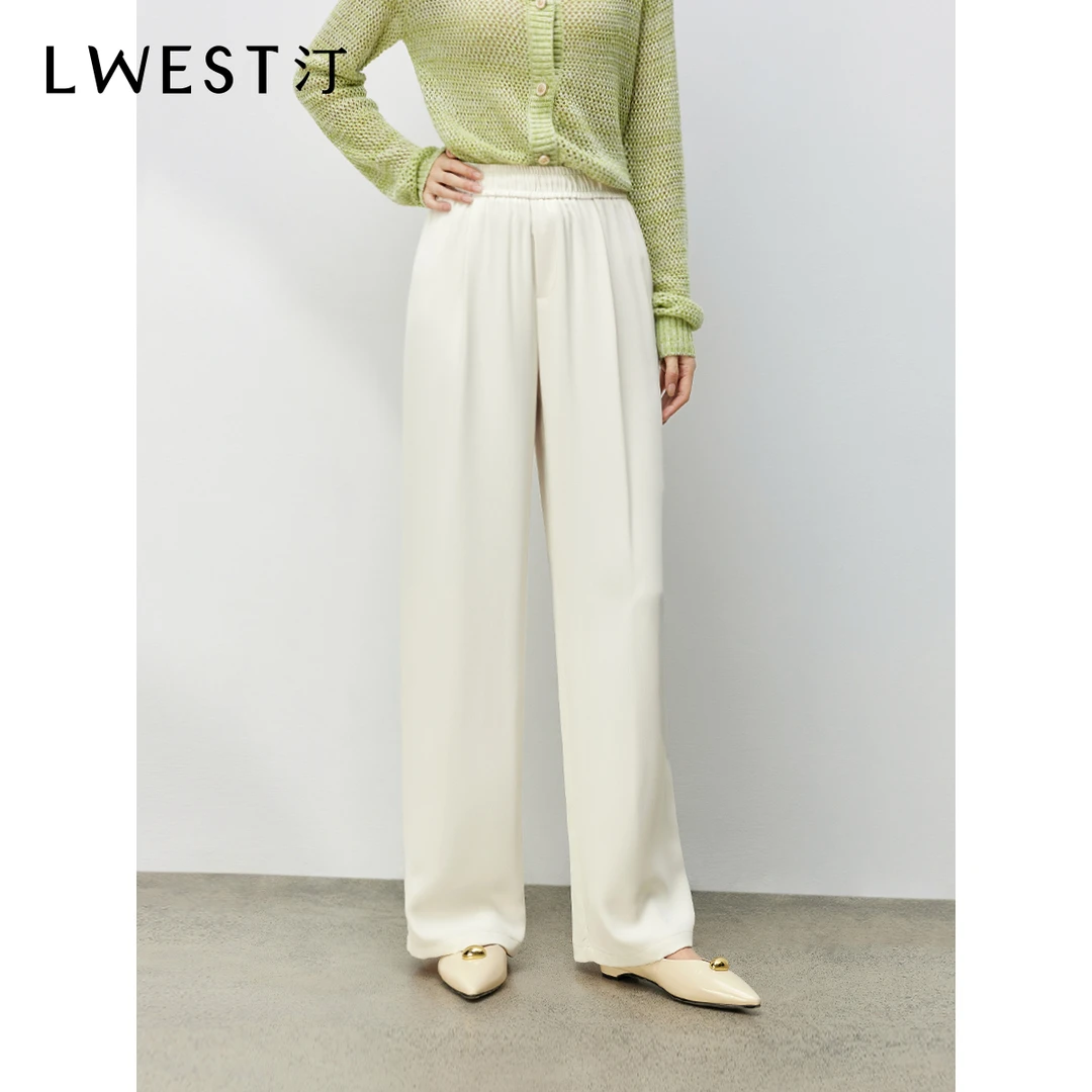 【女乔专属】朗文斯汀百搭松紧腰高腰阔腿休闲裤DTYK5101B22317