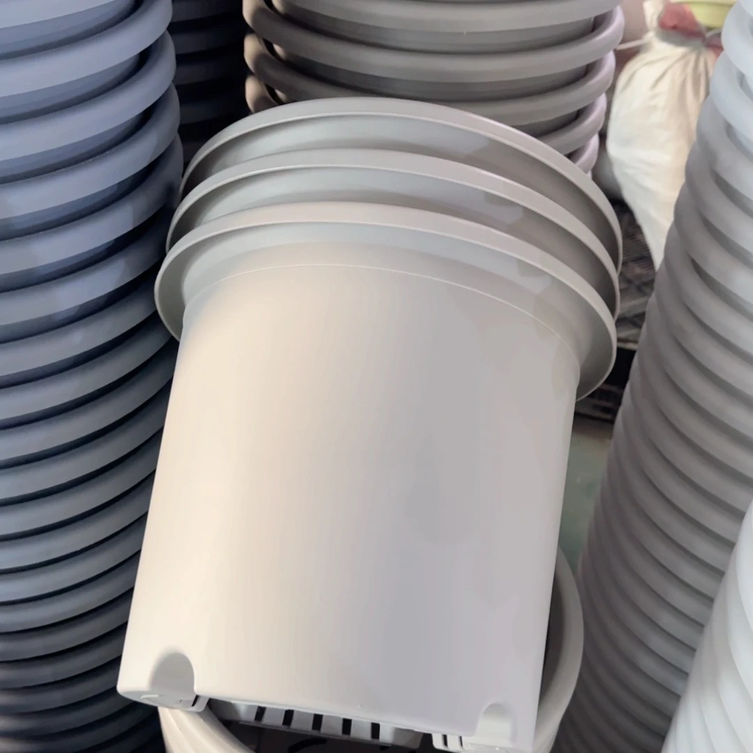 树脂四季盆6#无拖灰白5