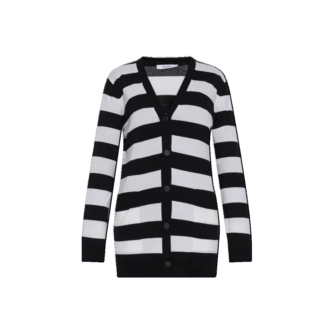 MaxMara【国现 专柜9700】女士条纹针织开衫 Fiemme 007