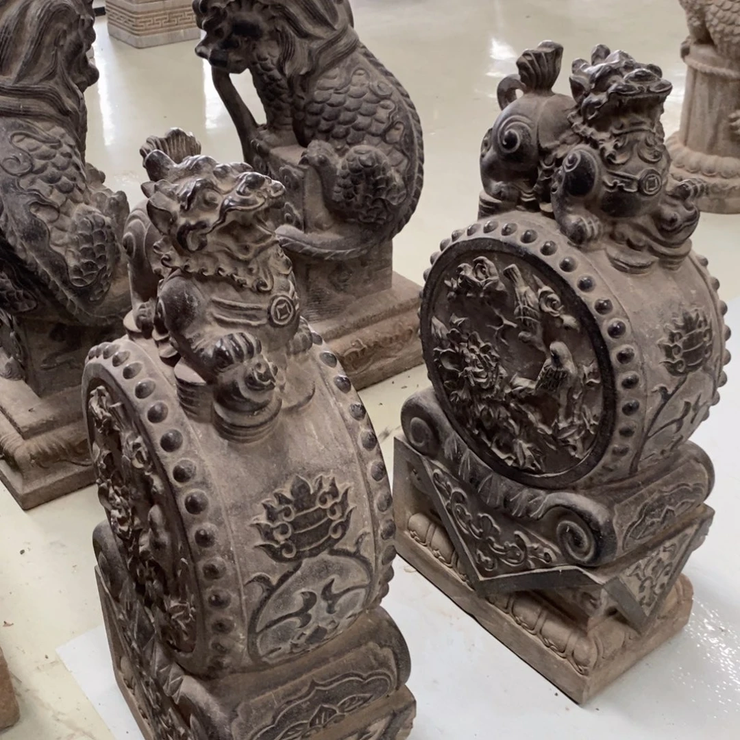 石材貔貅抱鼓石80一对包邮不管卸车