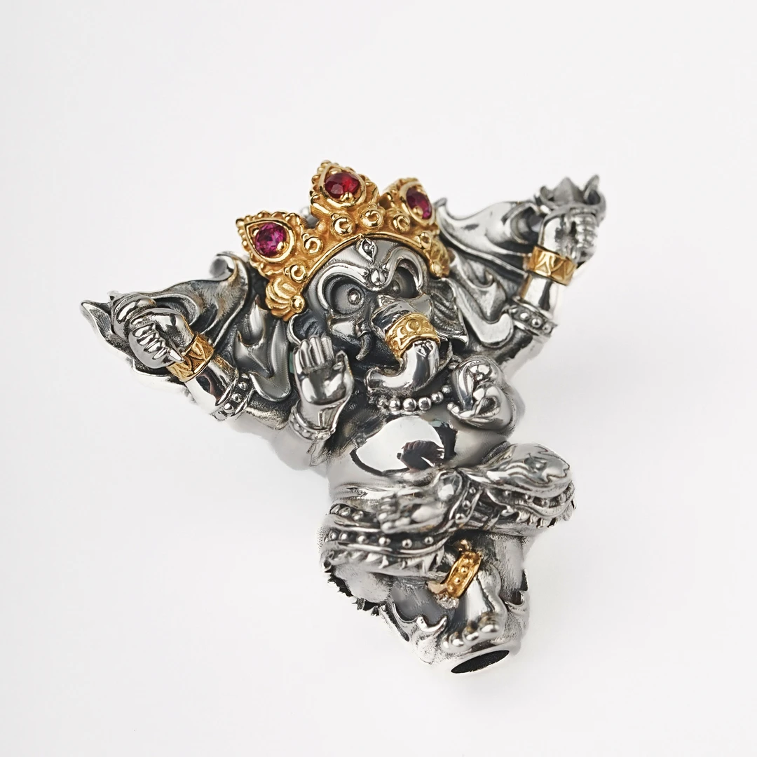 925银银制品 【启承严选】欢喜天象神·三通配饰 金银版 HX63