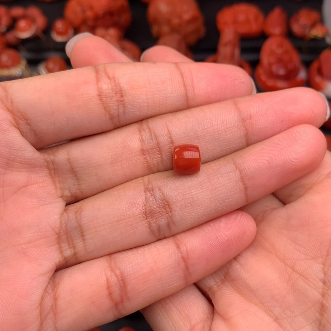 G***n南红玛瑙直切单珠7+未镶嵌