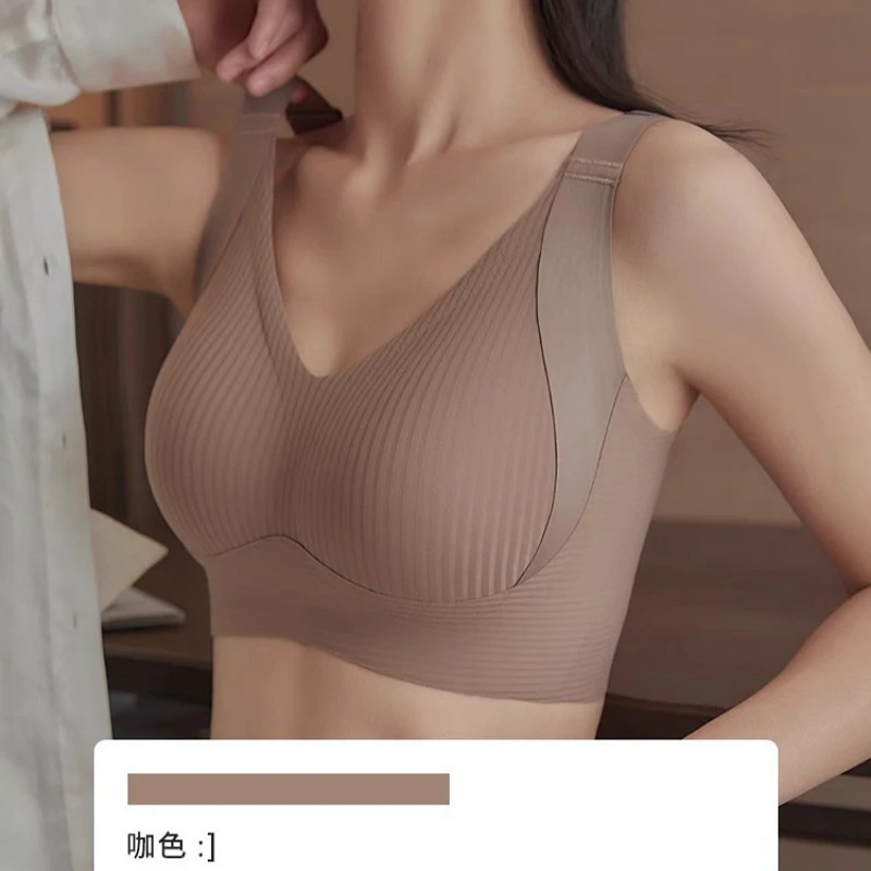 086无痕女大胸显小全罩杯收副乳防下垂聚拢调整型大码背心薄款