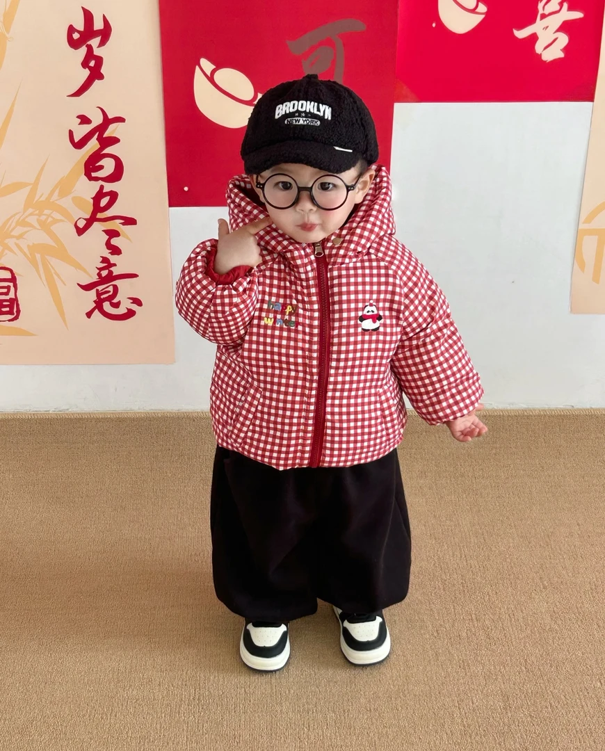 2025冬季儿童新款男女童时尚可爱双面穿加厚棉服外套