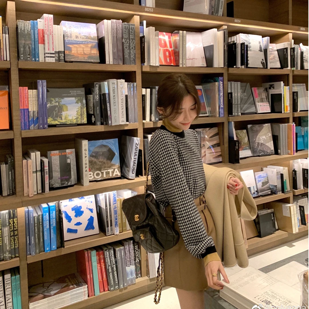 ASM ANNA◆ grille小棋盘~ 限量款100羊毛拼色格子毛衣A7077