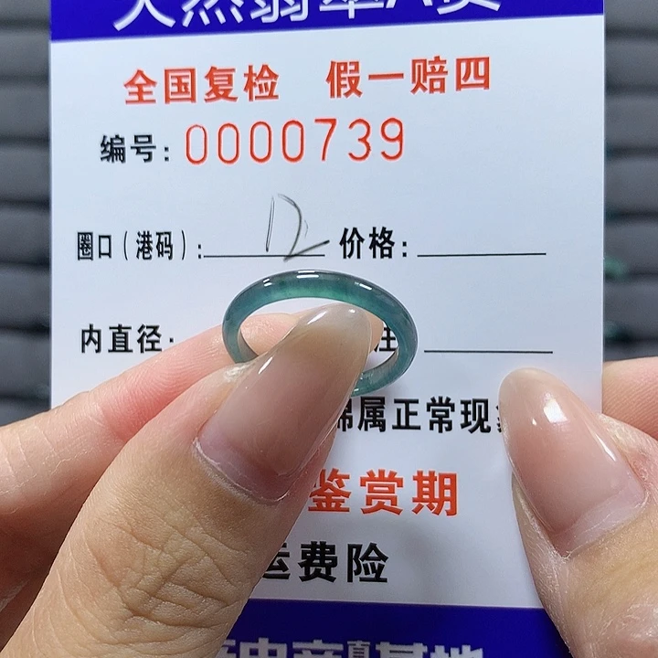 翡翠未镶嵌戒圈0739