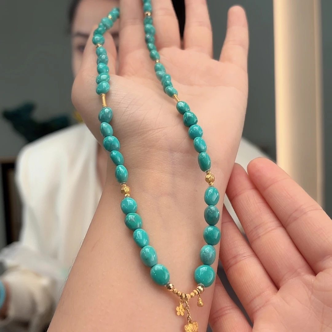 绿松石18K金镶嵌颈饰