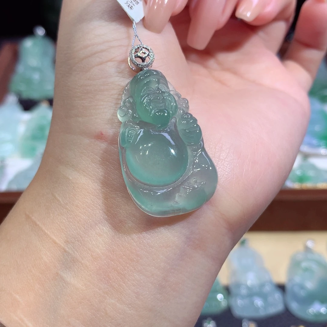吊坠(不含链)18K金镶嵌翡翠