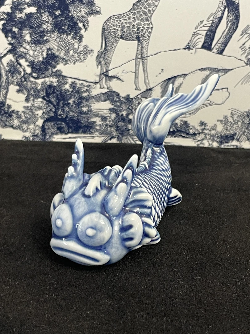国潮招财鱼化龙茶宠龙鱼山海经龙鲤招财龙鱼茶宠摆件可做鱼缸造景
