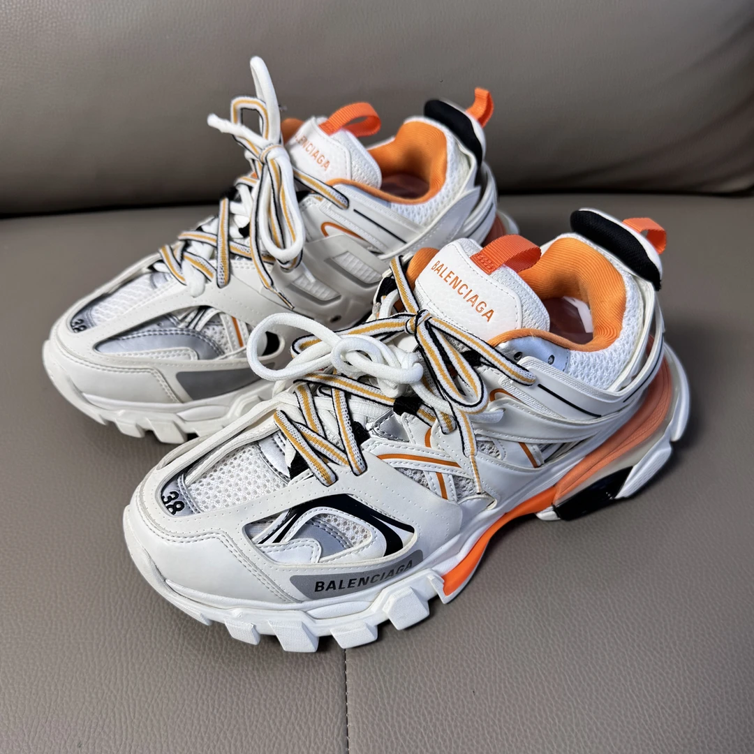 99新 Balenciaga/巴黎世家 track 白橙色 40码 鞋