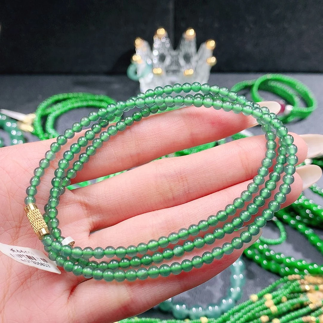翡翠未镶嵌手串项链3.5mm