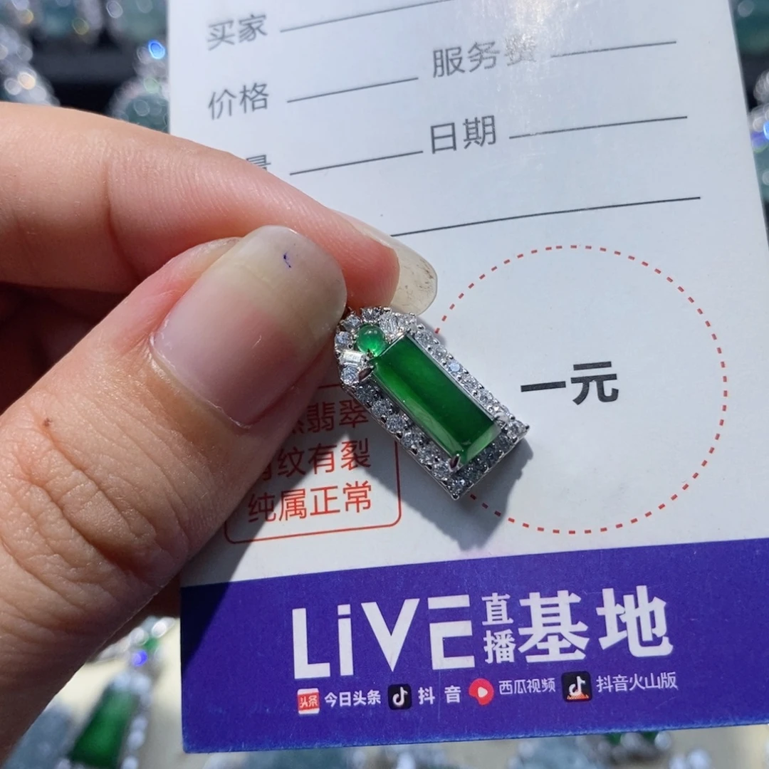 翡翠银S925镶嵌颈饰翡翠