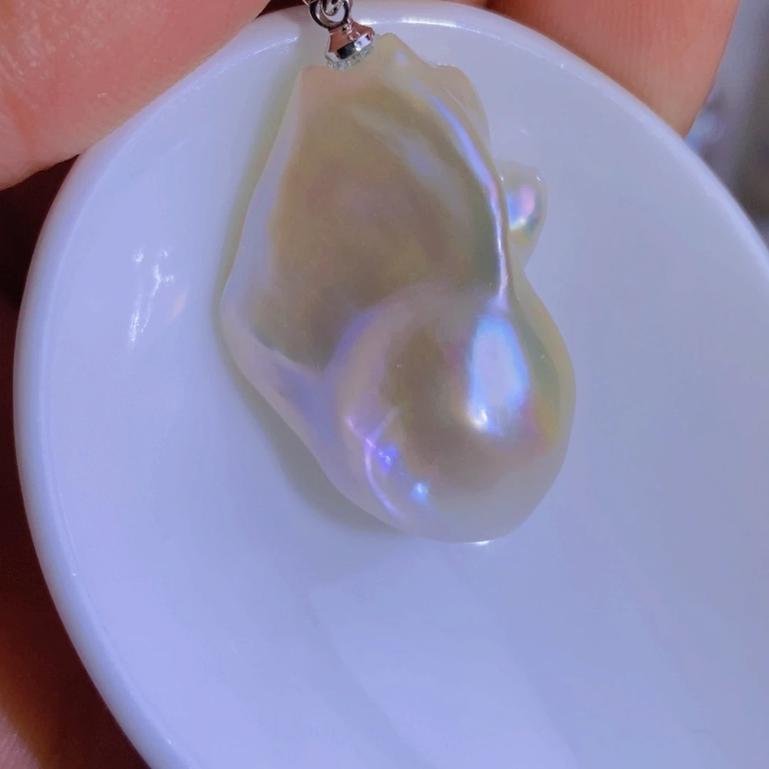 银S925镶嵌天然淡水珍珠淡水珍珠