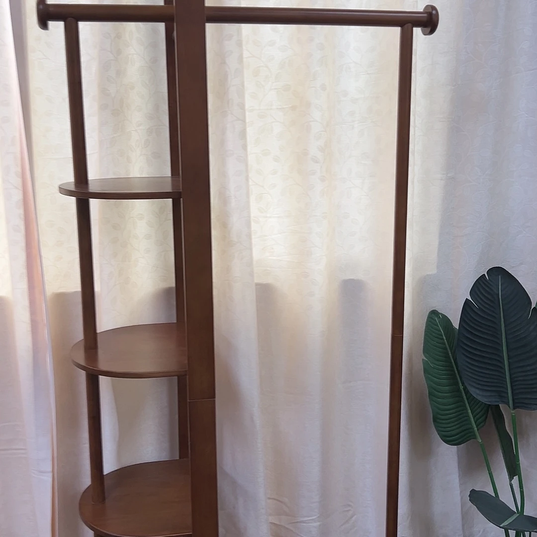 实木家具衣帽架胡桃木色