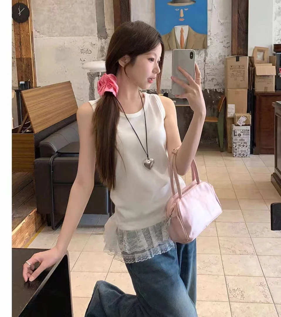 桃子自制 2915 百搭显瘦蕾丝背心